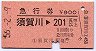 急行券★須賀川→201km以上(昭和56年)
