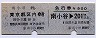 乗車券+急行券★南小谷→東京都区内(昭和55年)