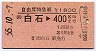 自由席特急券★白石→400kmまで(昭和55年)
