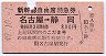新幹線自由席特急券★名古屋→静岡(昭和49年)