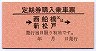 定期券購入乗車票(→西船橋又は新松戸→)