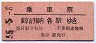 赤地紋★乗車票・東京山手線内各駅ゆき(昭和55年)