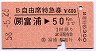 B自由席特急券★富浦→50kmまで(昭和58年)