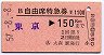B自由席特急券(補充)★東京→150km(大森駅発行)