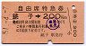 自由席特急券★銚子→200km(昭和51年)