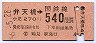 鶴見線内使用ずみ★弁天橋→540円(昭和56年)