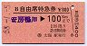 B自由席特急券★安房鴨川→100km(太海駅発行)