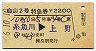 白山2号・特急券(糸魚川→上野・昭和56年)