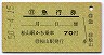 自動車急行券(松山駅から乗車・昭和50年)