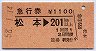 急行券★松本→201km以上(昭和58年)