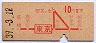 赤文字★東京→2等10円(昭和39年)