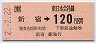 新宿→120円(平成2年)