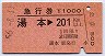 急行券★湯本→201km以上(昭和56年)