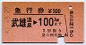 門司印刷★急行券(武雄温泉→100km・昭和51年)