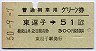 普通列車用グリーン券★東逗子→51km以上(昭和50年)