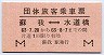 団体旅客乗車票(蘇我⇔水道橋・昭和63年)