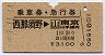 乗車券+急行券★西那須野→東京山手線内(昭和59年)