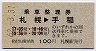 青地紋★乗車整理券(札幌→手稲・昭和62年・100円)