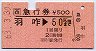 急行券(羽咋→50km・昭和63年)