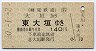 樽見鉄道★大垣→東大垣(昭和60年・140円)