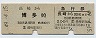 乗車券+急行券★D型連綴券(長崎→博多・昭和49年)