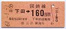 東京印刷・金額式★(ム)下田→160円(昭和61年)