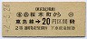 東京急行電鉄・金額式★桜木町→2等20円(昭和42年)