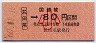 大阪印刷・金額式★武田尾→80円(昭和60年・小児)