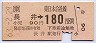金額式★長井→180円(昭和63年)
