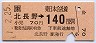 金額式★北長野→140円(平成元年)