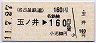 名鉄CI地紋・金額式★玉ノ井→160円(平成11年)