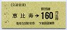 営団・金額式★恵比寿→160円(平成5年)