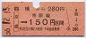 国鉄・金額式★鶴橋から京橋→京阪線150円(昭和56年)