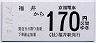京福電気鉄道・金額式★福井→170円(平成9年)