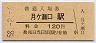 最終額面★関西本線・月ヶ瀬口駅(120円券・昭和58年)