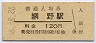 三セク化★宮津線・網野駅(120円券・昭和58年)