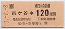 市ヶ谷→120円(平成元年)