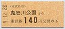 東武★鬼怒川公園→140円(平成9年)券番0002