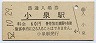 太多線・小泉駅(60円券・昭和52年)