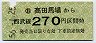 西武★高田馬場→270円(昭和56年)
