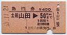 急行券★土佐山田→50km(昭和53年)