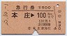 急行券★本庄→100km(昭和55年)