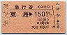 急行券★東海→150km(昭和58年)