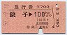急行券★銚子→100km(昭和57年)