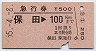 急行券★保田→100km(昭和55年)