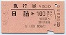 急行券★日詰→100km(昭和55年)