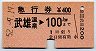 急行券★武雄温泉→100km(昭和52年)