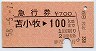 急行券★苫小牧→100km(昭和58年・静内駅発行)