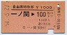 自由席特急券★一ノ関→100km(昭和54年)