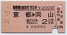 新幹線自由席特急券★京都→岡山(昭和52年)